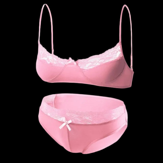 Mens Lace Lingerie Panties & Bra Set