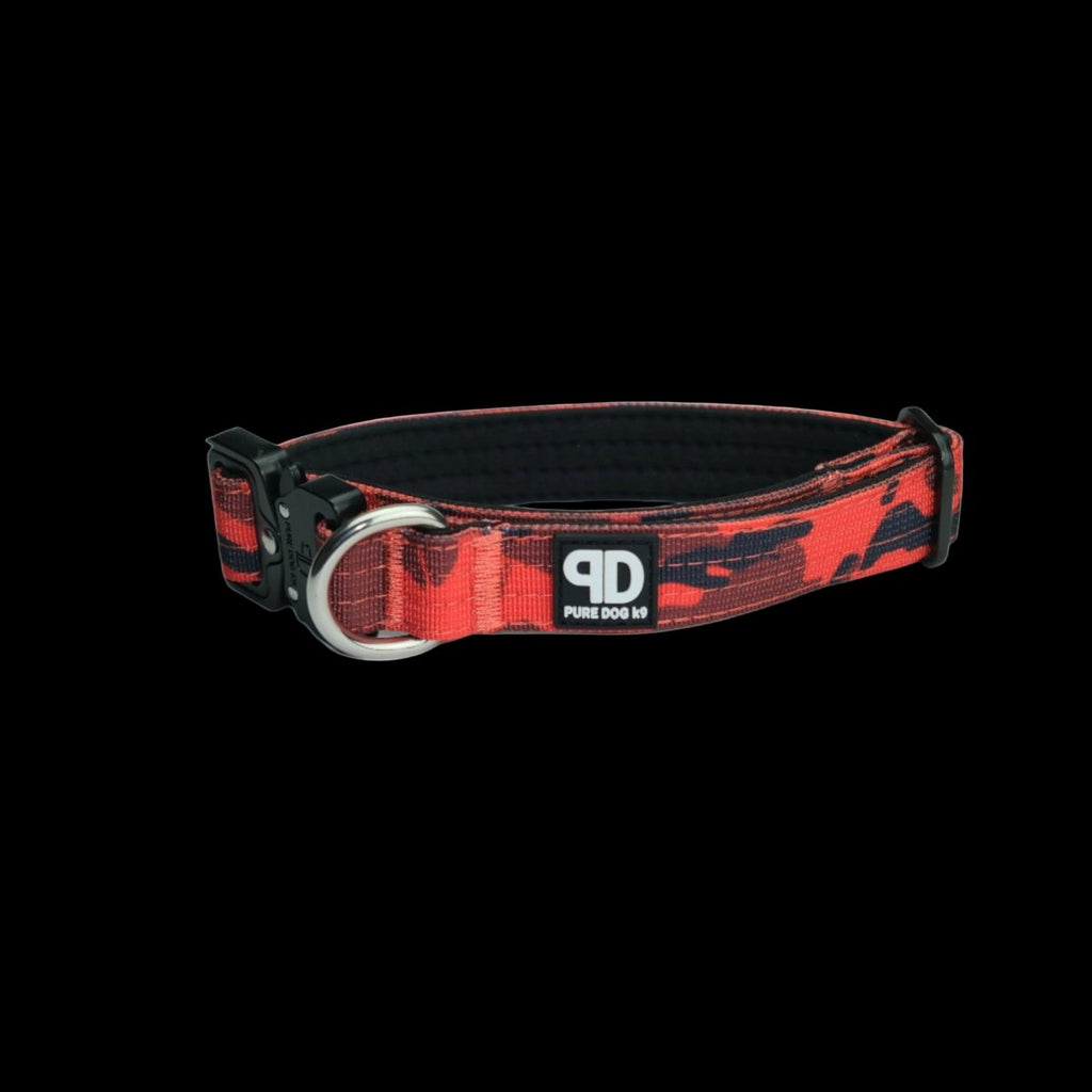 Pure Dog K9 Tactical Collar Red Camo - The Pup Play Hub