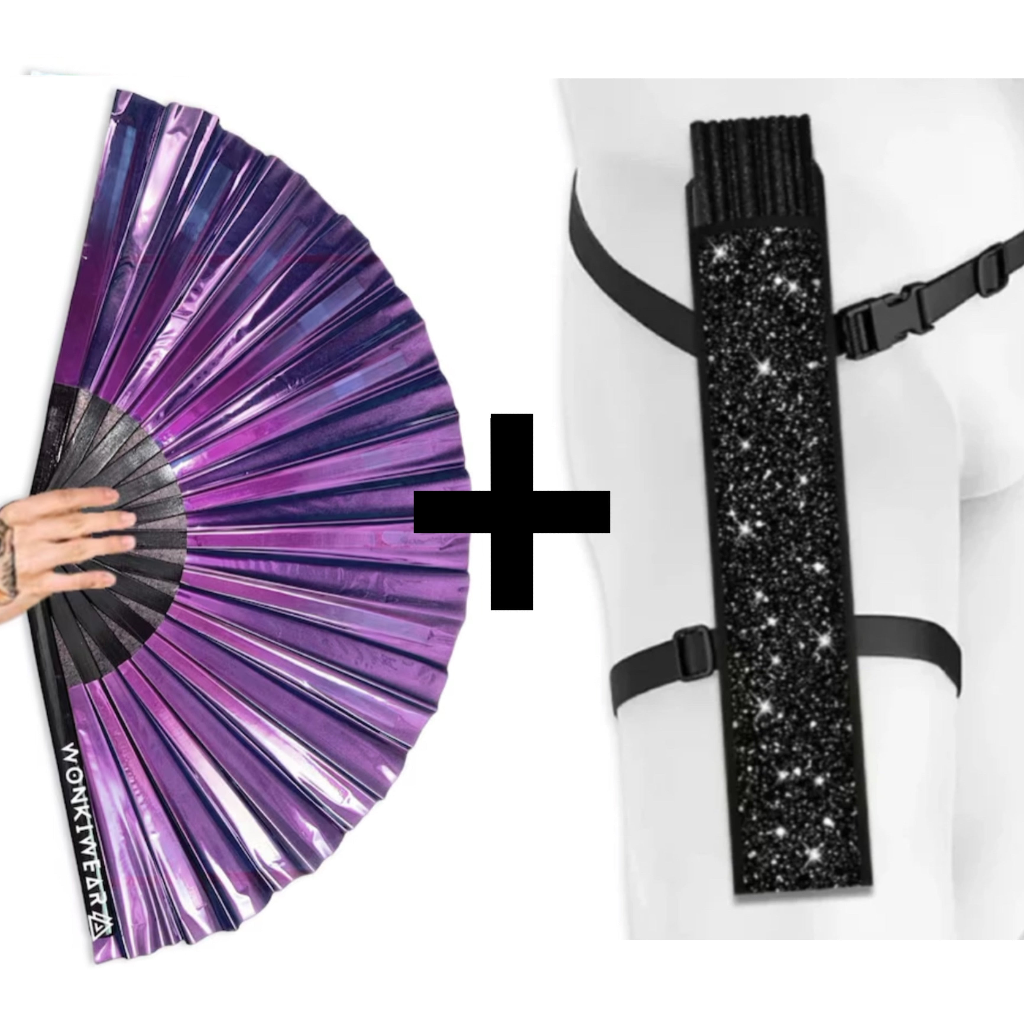 Party Purple Iridescent XL Festival Fan