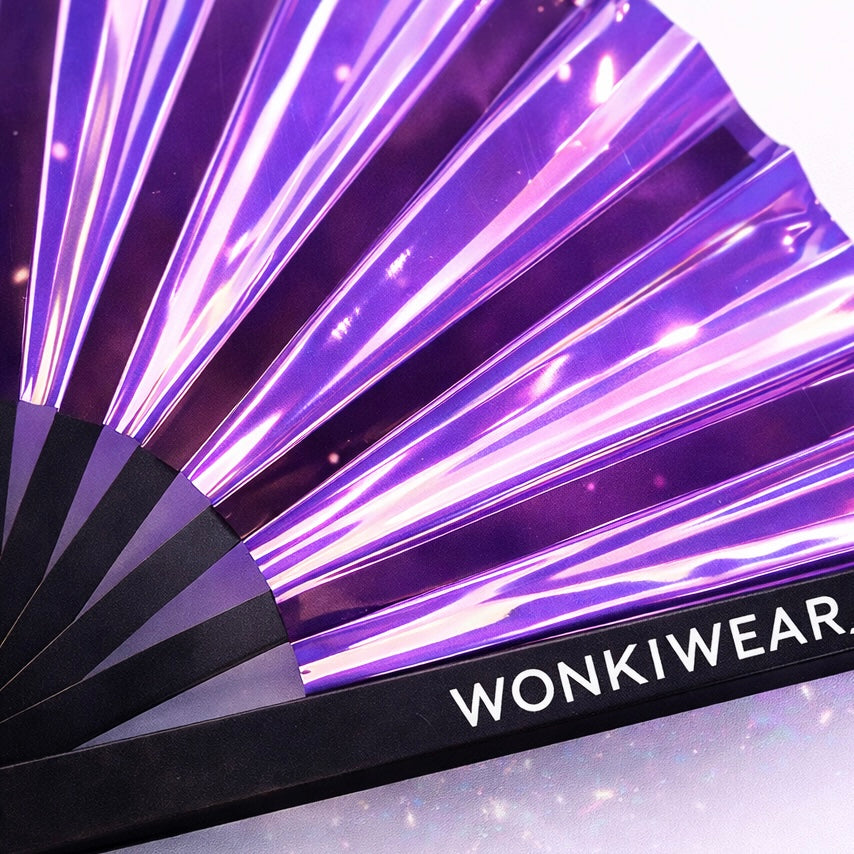 Party Purple Iridescent XL Festival Fan