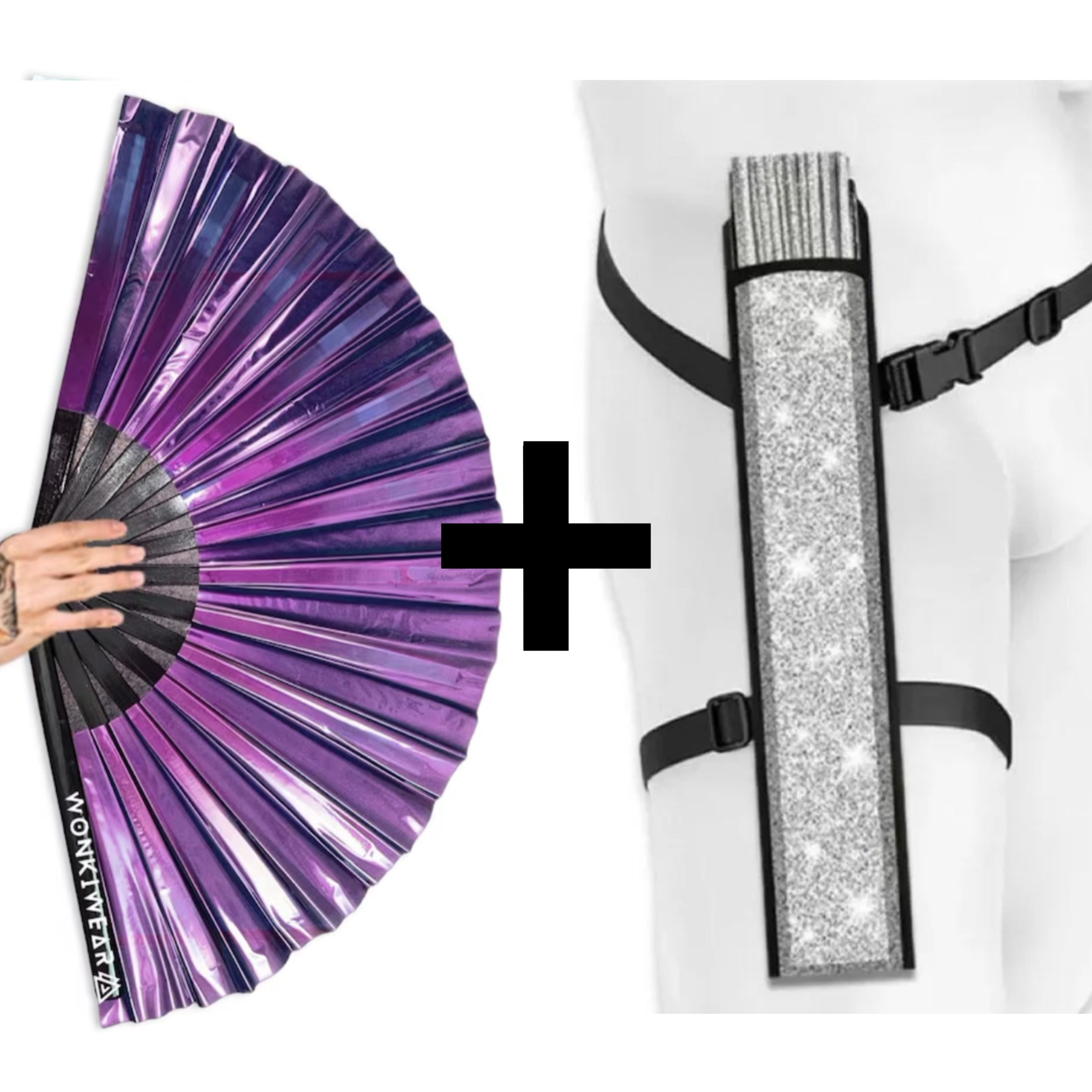 Party Purple Iridescent XL Festival Fan