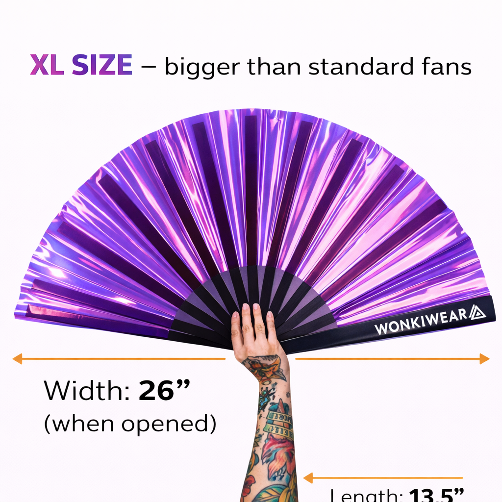 Party Purple Iridescent XL Festival Fan