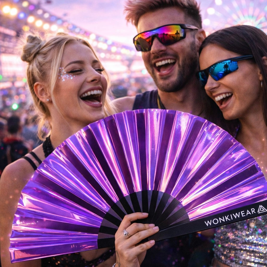 Party Purple Iridescent XL Festival Fan
