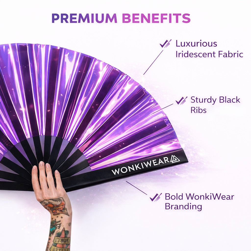 Party Purple Iridescent XL Festival Fan