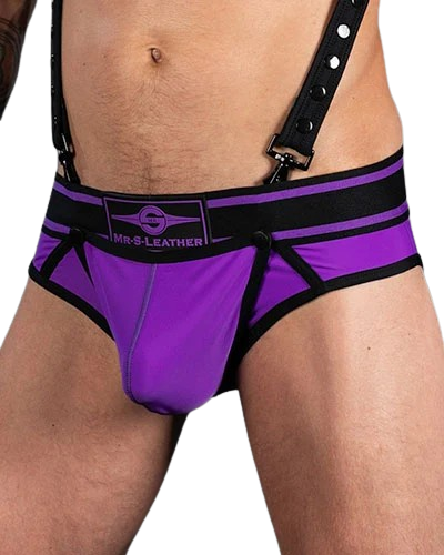 Mr.S Leather Bold Colour All-Access Brief  Purple