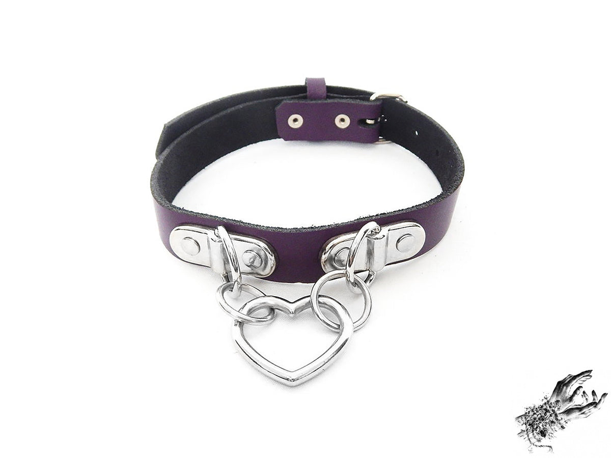 Purple Bound Heart Ring Choker