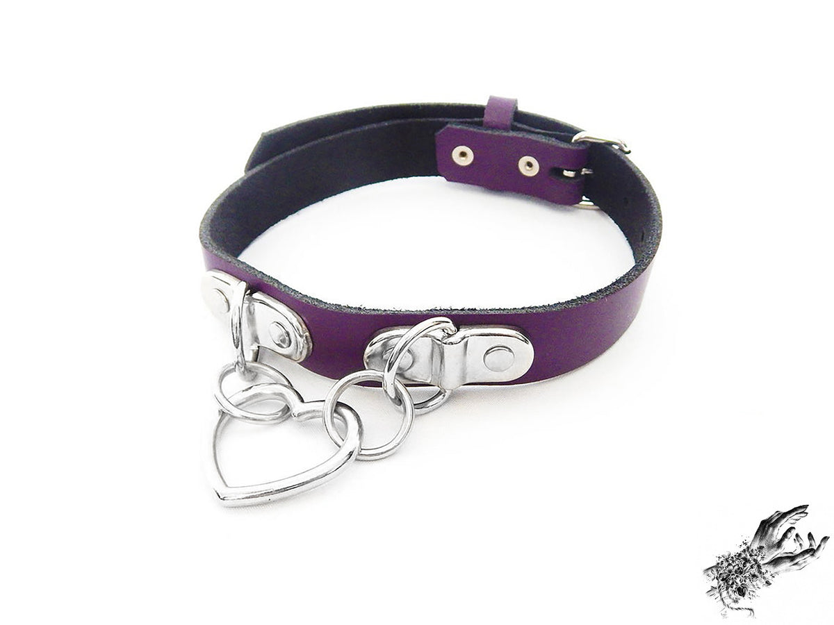 Purple Bound Heart Ring Choker