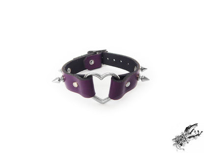 Purple Studded Heart Ring Wristband