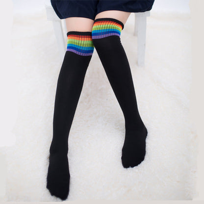 Rainbow Stripe Over-Knee Socks
