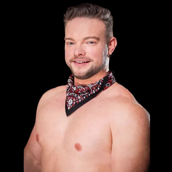 Mr.S Leather Zipper Pocket Neck Hanky - Blue