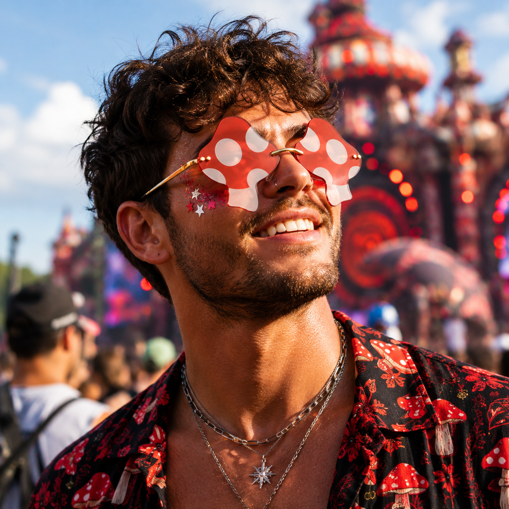 Red Mushroom Colour Therapy Glasses