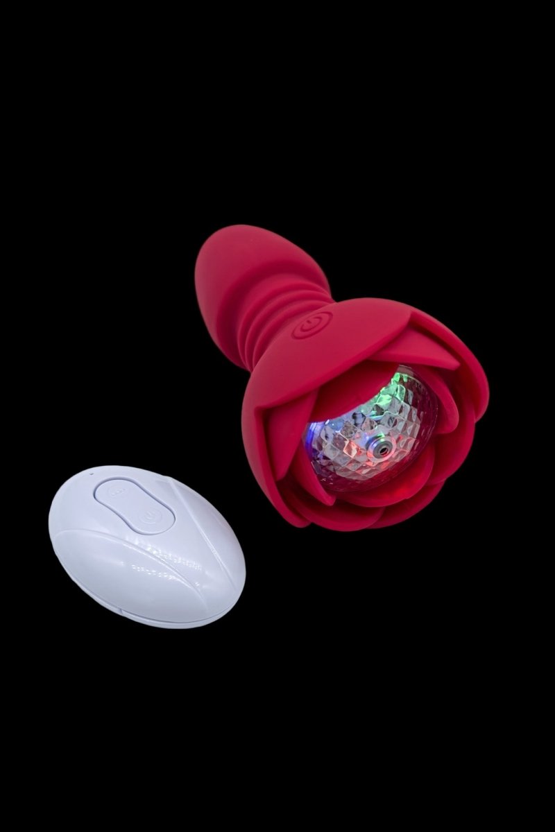 Red Rose Light Up Anal Plug - The Pup Play Hub