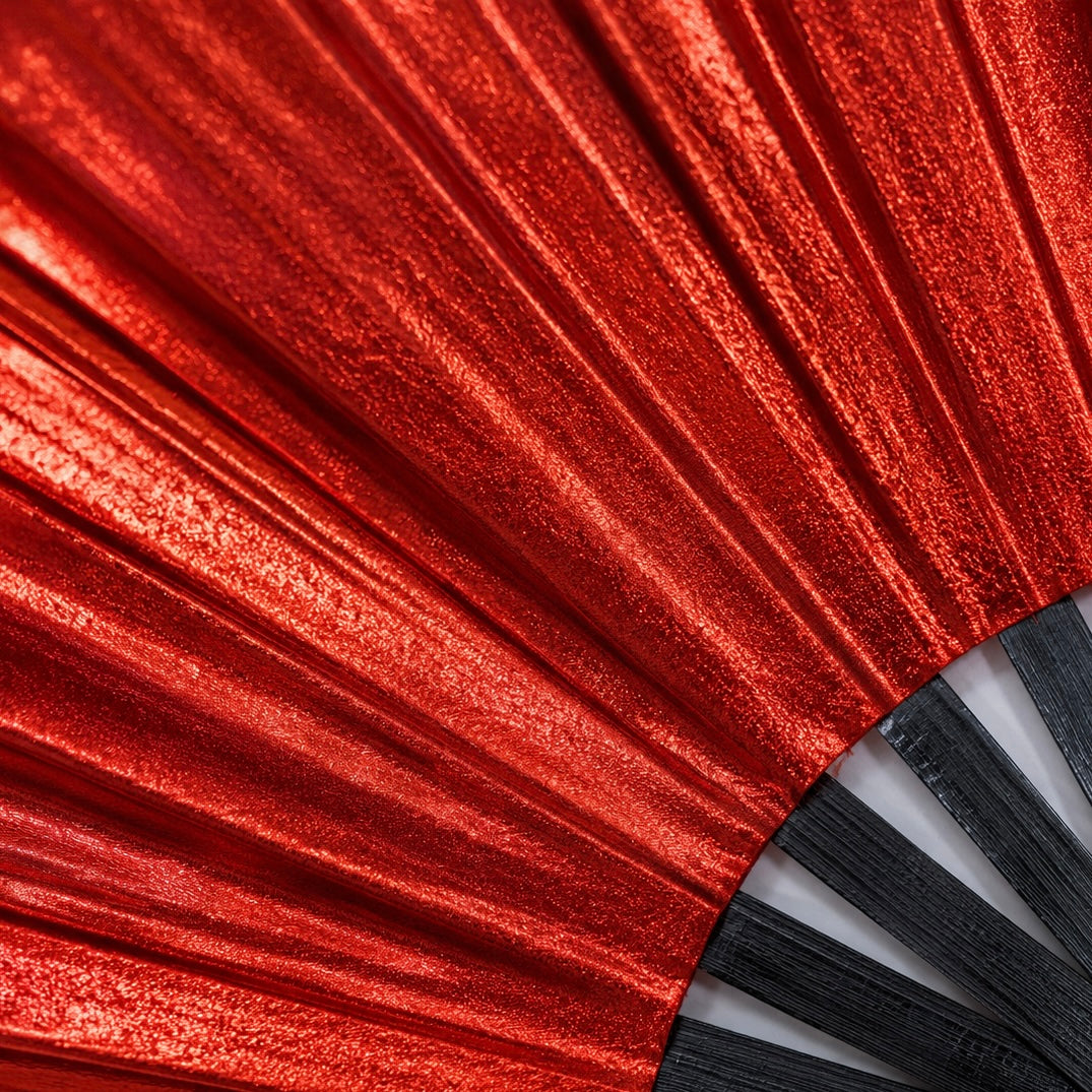 Red Shimmer Metallic XL Festival Fan