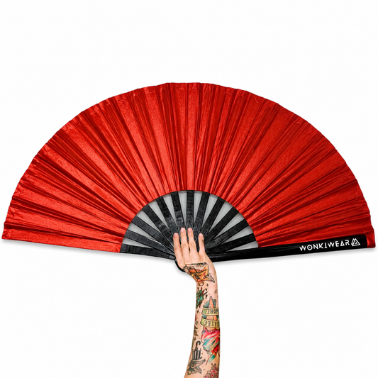 Red Shimmer Metallic XL Festival Fan