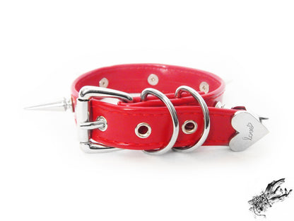 Red Spike Studded Wristband