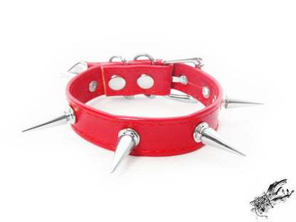 Red Spike Studded Wristband