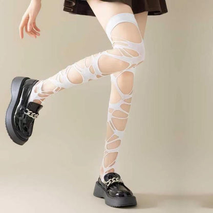 Gothic Punk Ripped Fishnet