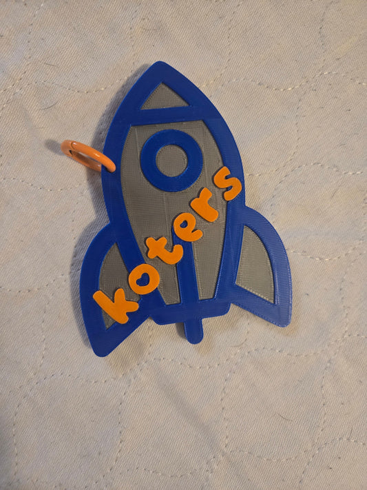 Rocketship, Ducky, Keychain / Bag Tag – Colorful Identity Bag Charm