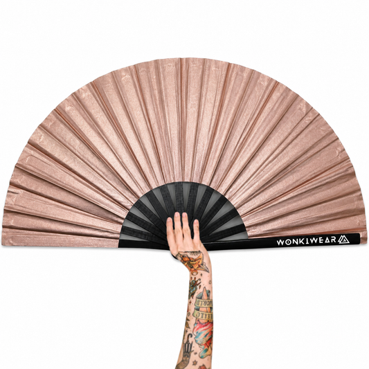 Rose Gold Shimmer Metallic XL Festival Fan
