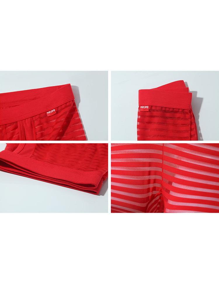 Men’s Sexy Striped Hollow Jockstrap With Separate Pouch