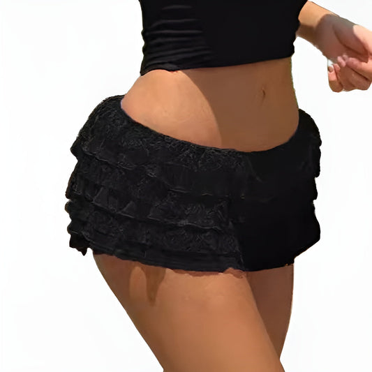 Tiered Lace Skirt-Pants