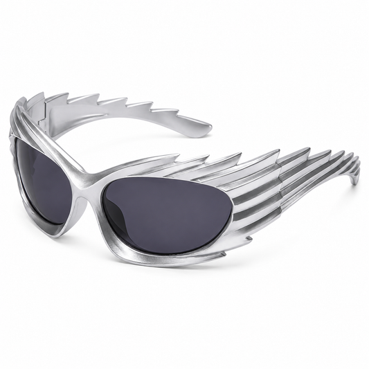Silver Spiked Cyber Glasses