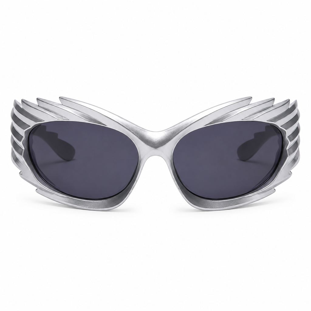 Silver Spiked Cyber Glasses