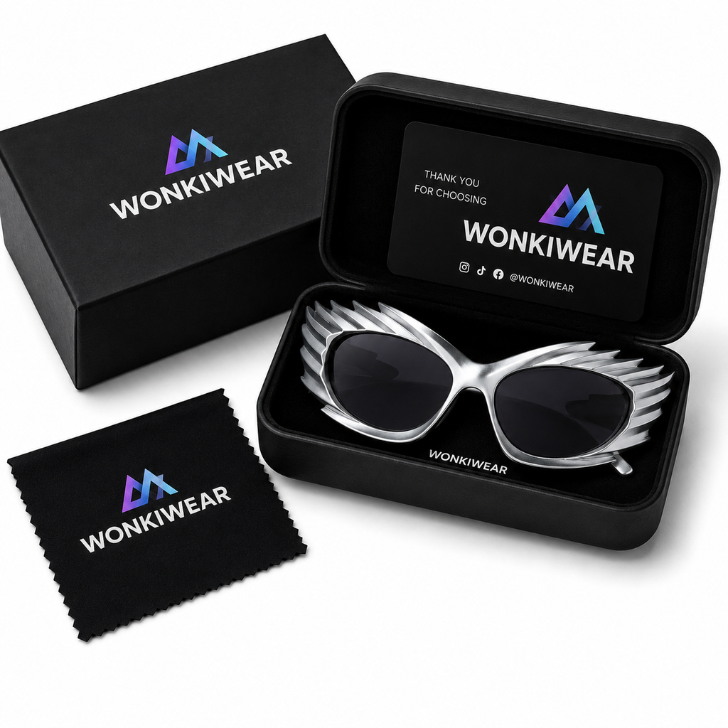 Silver Spiked Cyber Glasses