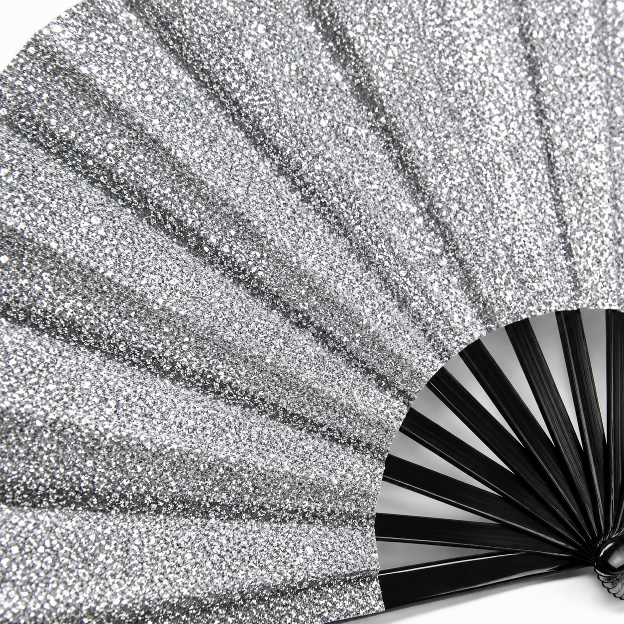 Silver Glitter Fan + Leg Holster Bundle