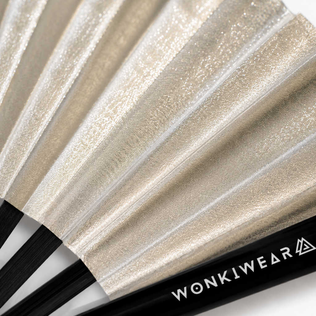 Silver Shimmer Metallic XL Festival Fan