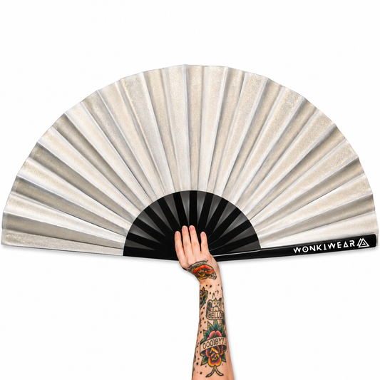 Silver Shimmer Metallic XL Festival Fan