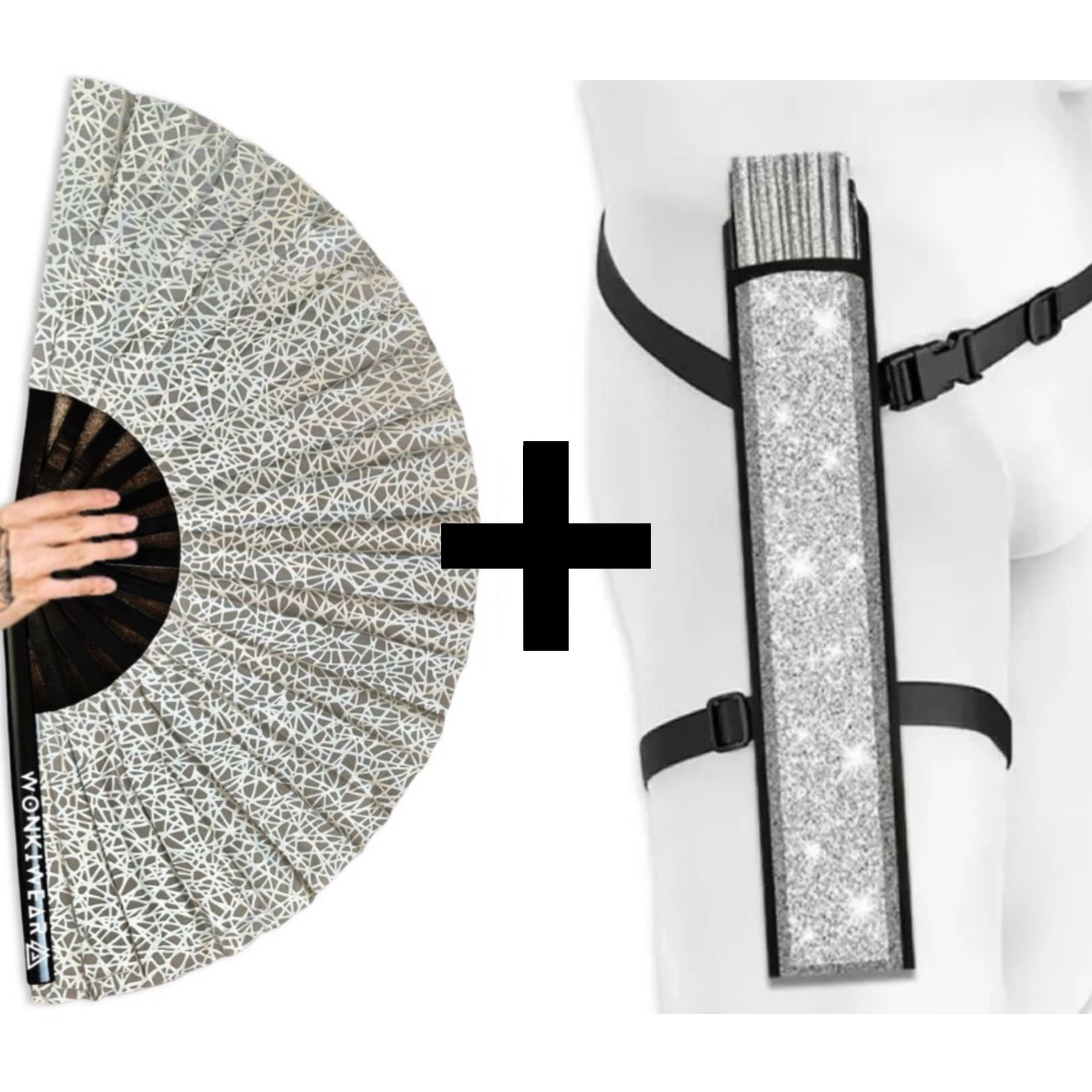 Silver Web XL Reflective Festival Fan
