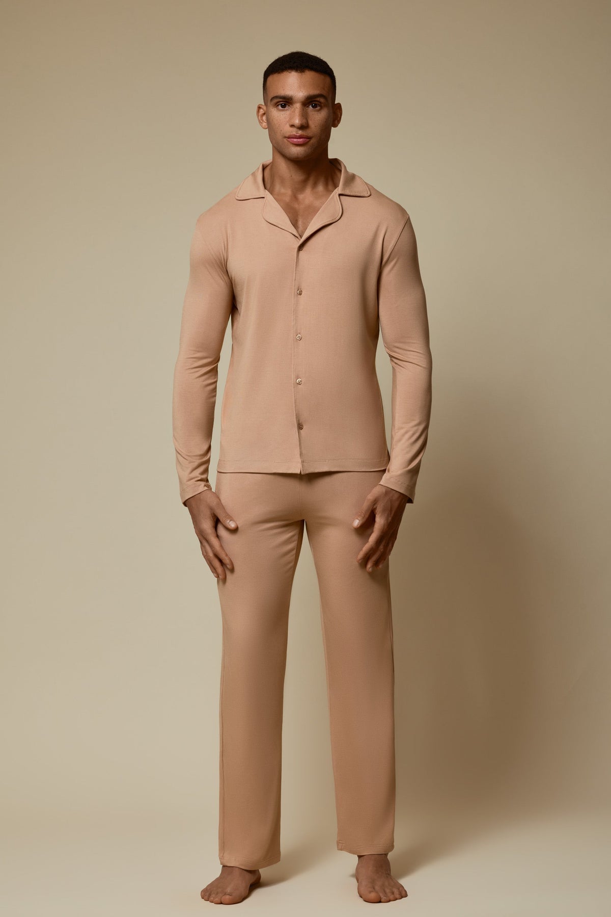 SECOND SKIN V-NECK LONG SLEEVE - BRUSH