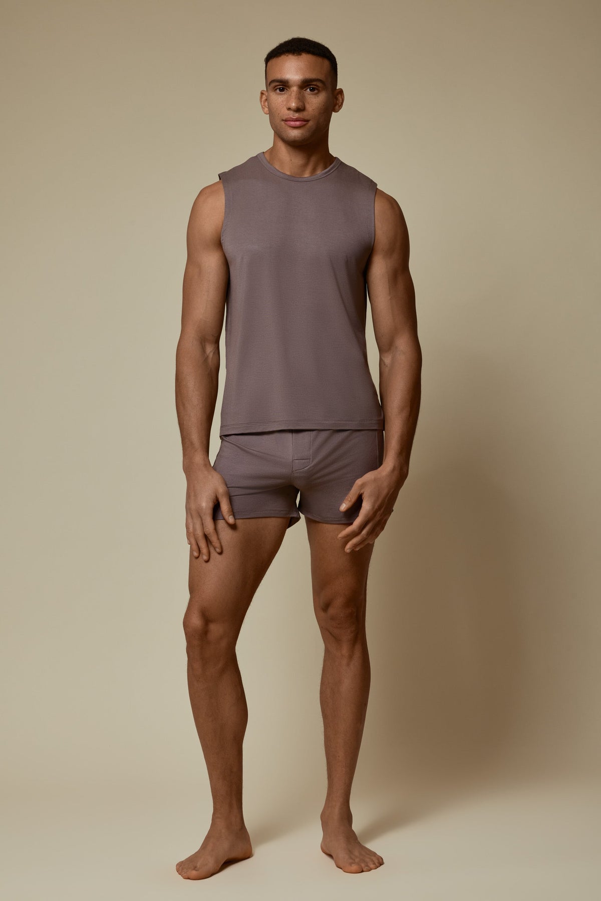 SECOND SKIN SLEEP SHORT - DEEP TAUPE