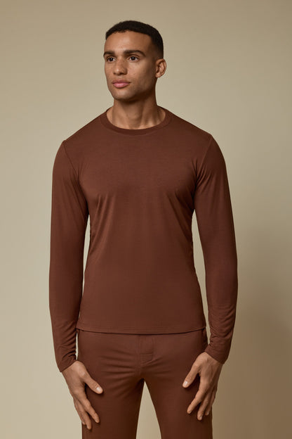 SECOND SKIN LONG SLEEVE TEE - CAPPUCCINO