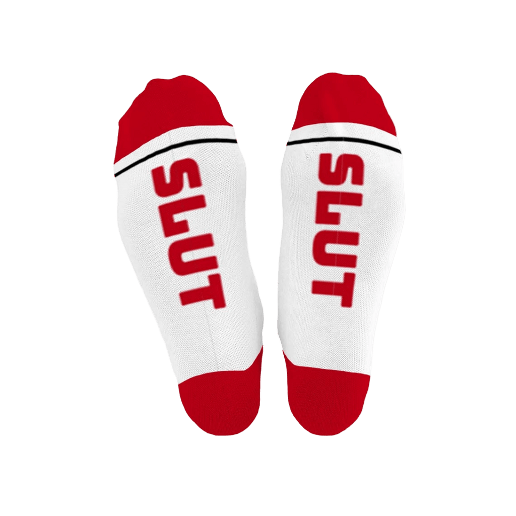 SLUT Cotton Crew Socks Mid Length - The Pup Play Hub