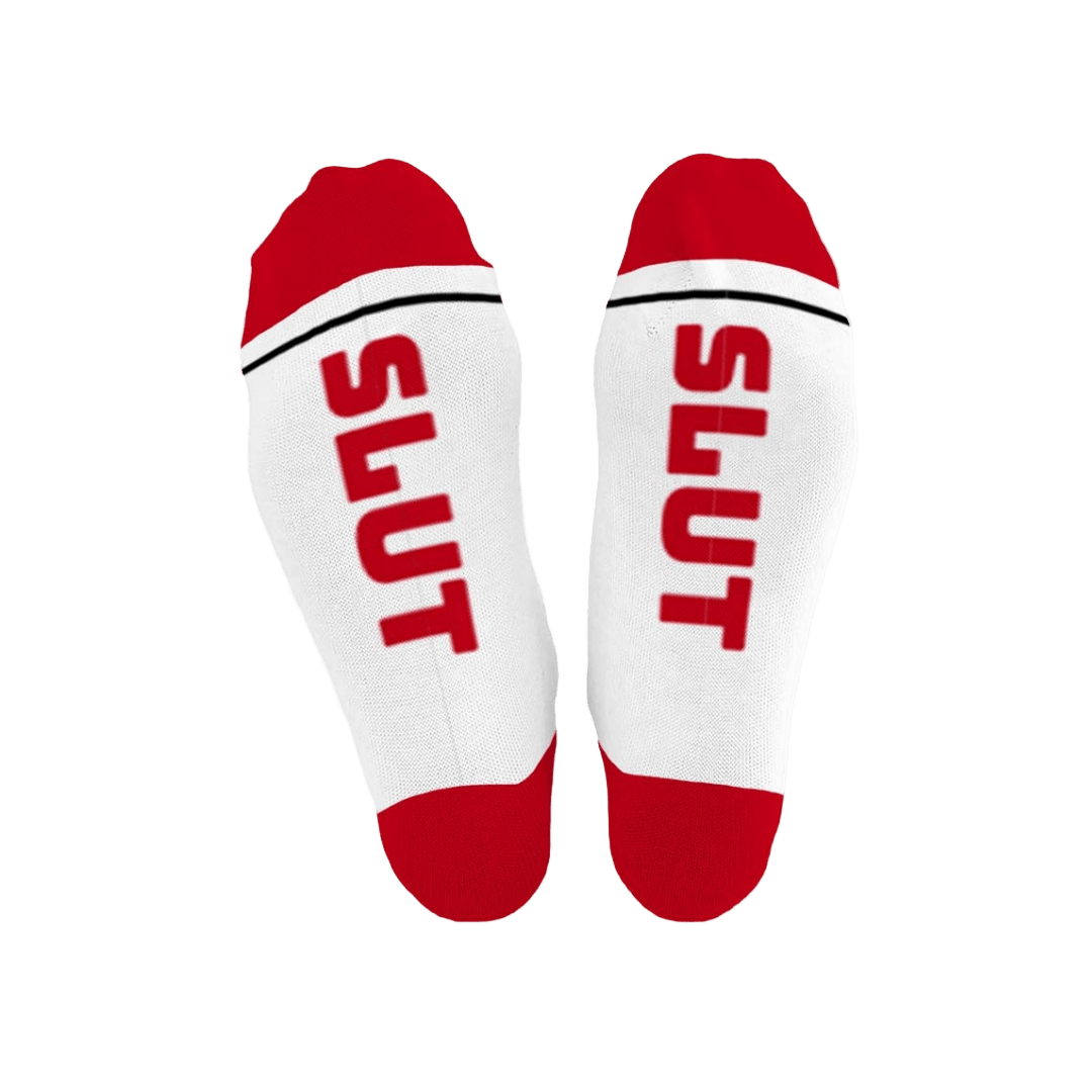 SLUT Cotton Crew Socks Mid Length - The Pup Play Hub