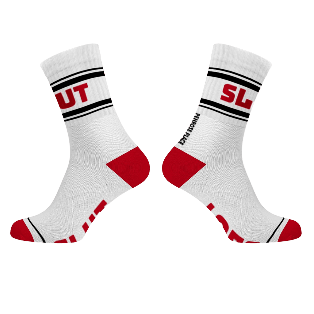 SLUT Cotton Crew Socks Mid Length - The Pup Play Hub
