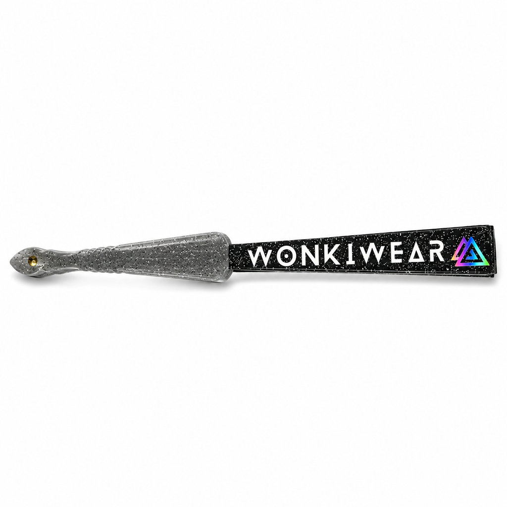 Small Folding Fan - Black Glitter