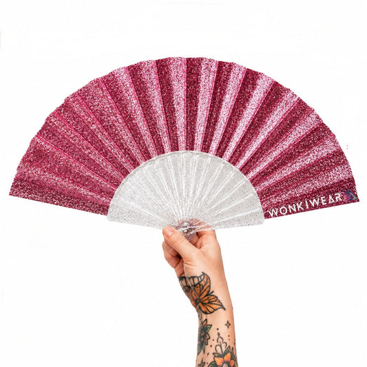 Light Pink Glitter Small Folding Fan