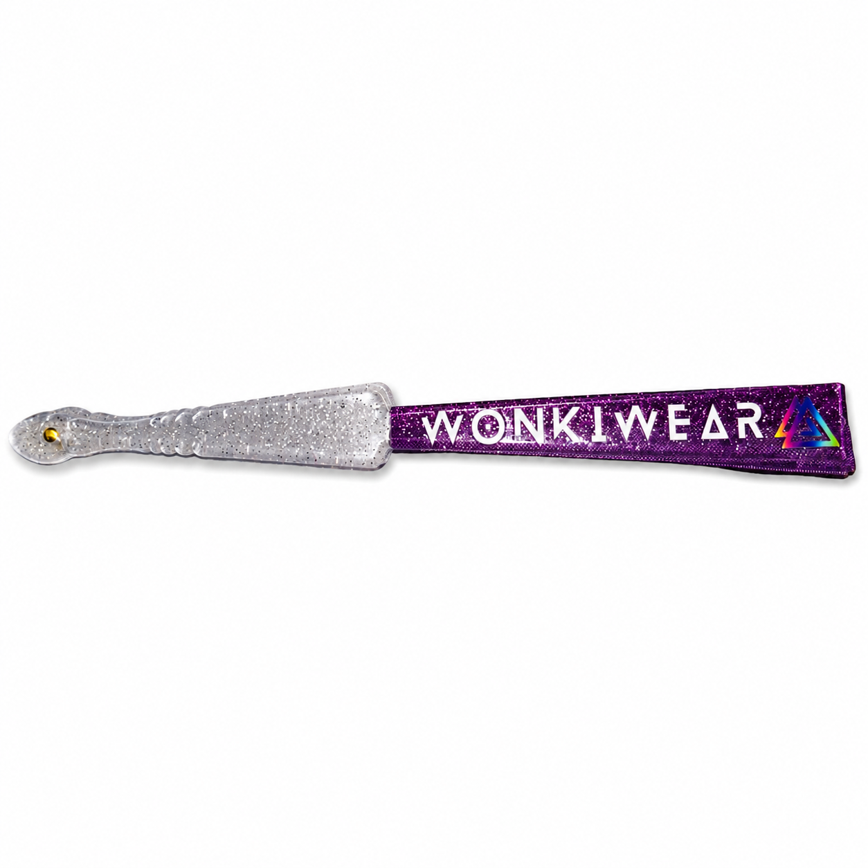 Purple Glitter Small Folding Fan