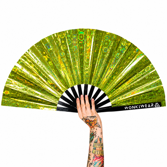 Yellow Holographic XL Festival Fan