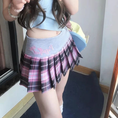 Sporty Waistband Pleated Skirt