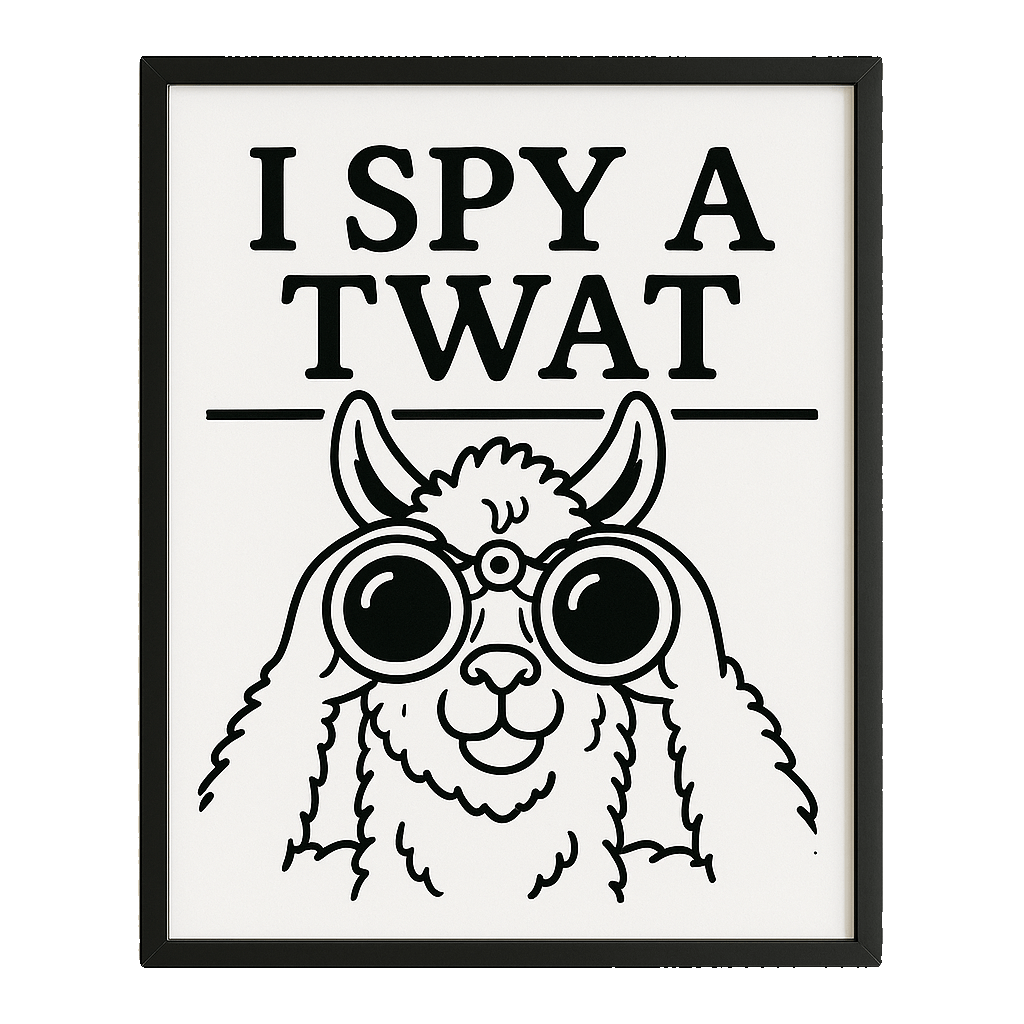 SPY A TWAT Print In Frame - The Pup Play Hub