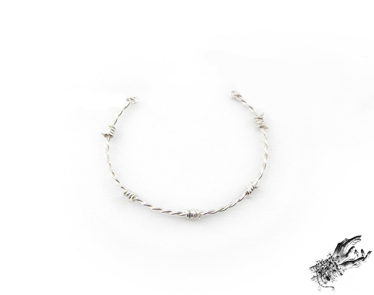 Stainless Steel Barbed Wire Bangle Bracelet