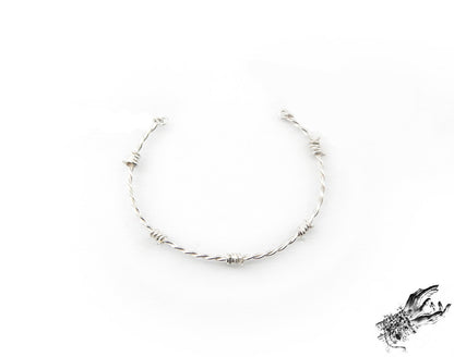 Stainless Steel Barbed Wire Bangle Bracelet