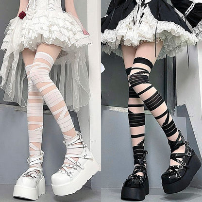 Strappy Over-the-Knee Socks