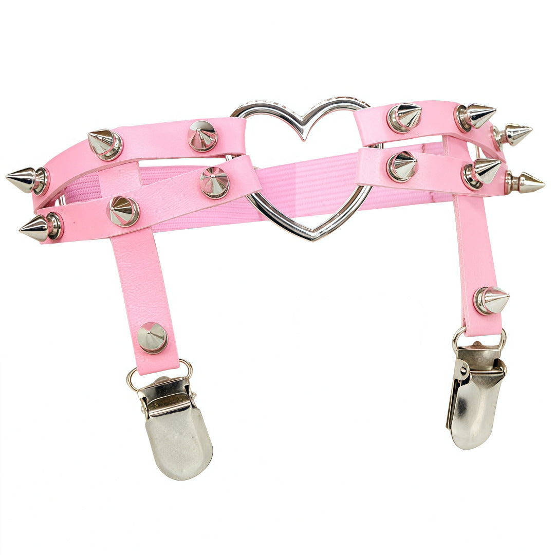 Studded Heart Femboy Thigh Garter