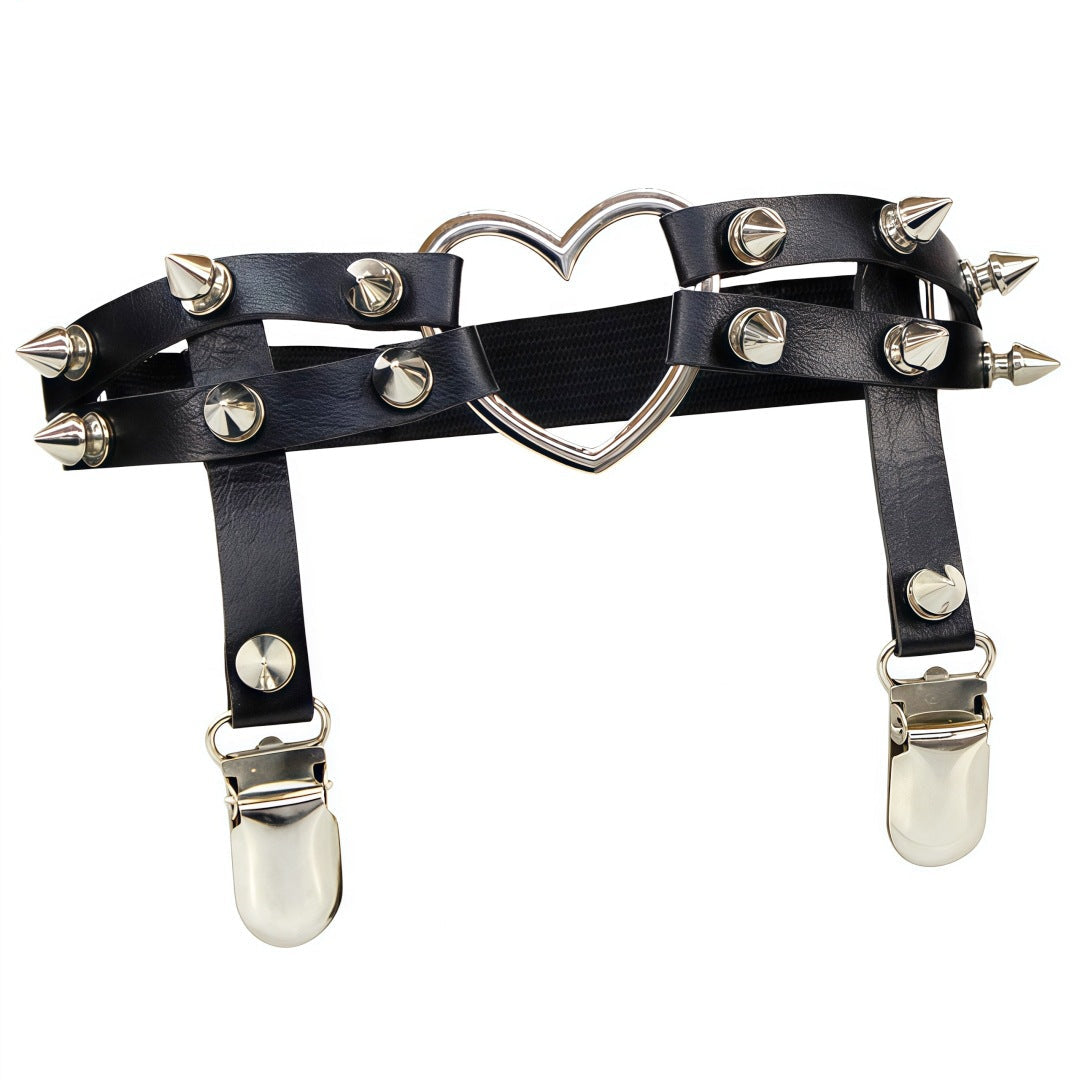 Studded Heart Femboy Thigh Garter