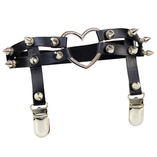 Studded Heart Femboy Thigh Garter